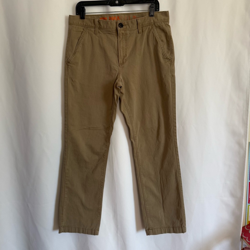 urban pipeline Men's Max Flex Slim Straight Leg Tan Khaki Chino Pants W34xL30